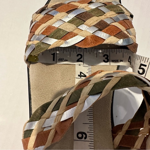 BERKEMANN TREIST MULTI-COLORED DOUBLE BRAIDED STRAP SLIDES MULES SANDALS Sz8 - Picture 8 of 12